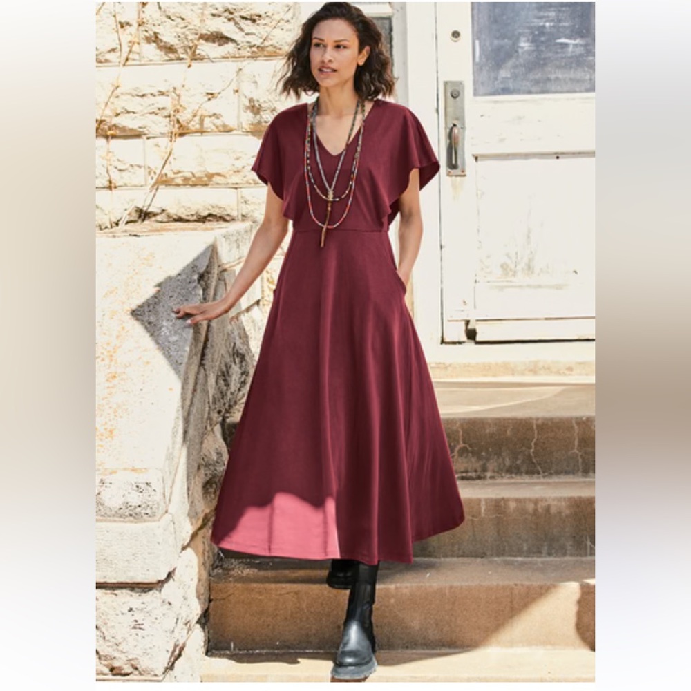 Peruvian Connection Charisse Dress in Merlot Sz Medium